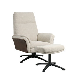 Damn LABEL51 Fauteuil Zenza - Naturel - Royal Boucle - Incl. Hocker