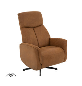 Damn LABEL51 Fauteuil Aarhus - Cognac - Micro Suede - 2-Motorig