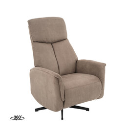Damn LABEL51 Fauteuil Helsinki - Taupe - Micro Suede - Manueel Verstelbaar