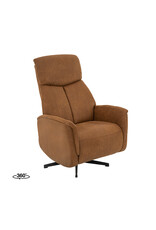 Damn LABEL51 Fauteuil Helsinki - Cognac - Micro Suede - Manueel Verstelbaar
