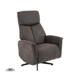 Damn LABEL51 Fauteuil Helsinki - Antraciet - Micro Suede - Manueel Verstelbaar