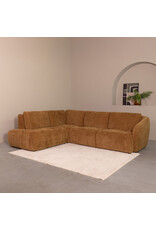 Damn LABEL51 Hoekbank Matteo - Dark Honey - Maloy - Links Voorstaand