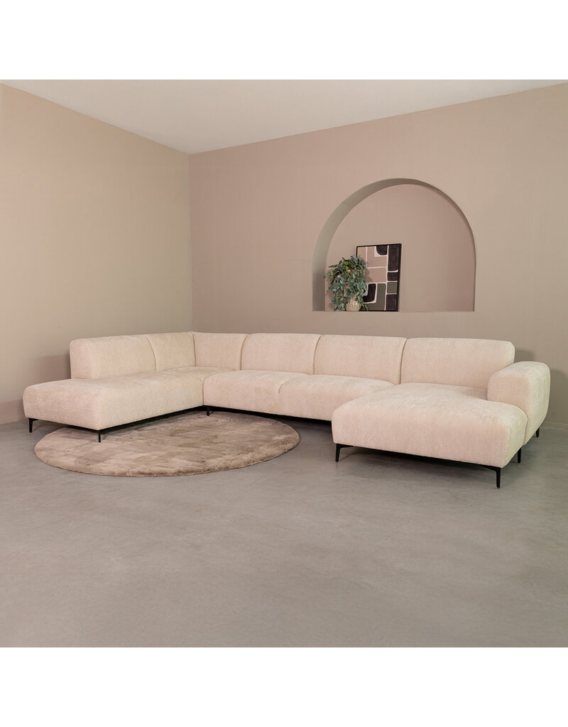 Damn LABEL51 Hoekbank Merido - Naturel - Raven - Links Voorstaand