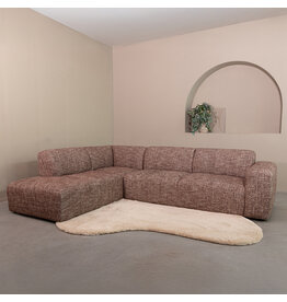 Damn LABEL51 Hoekbank Verona - Cherry Chocolate - Silencio - Links Voorstaand