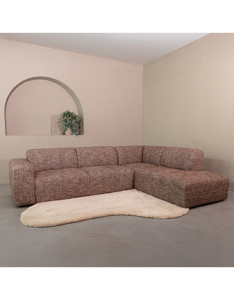 Damn LABEL51 Hoekbank Verona - Cherry Chocolate - Silencio - Rechts Voorstaand