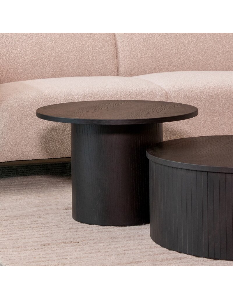 Damn LABEL51 Salontafel Oliva - Zwart - Eiken - 60 cm - Rond