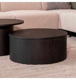 Damn LABEL51 Salontafel Oliva - Zwart - Eiken - 70 cm - Rond