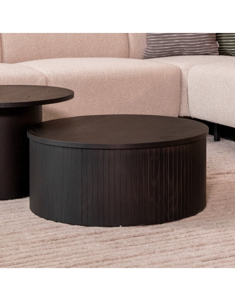 Damn LABEL51 Salontafel Oliva - Zwart - Eiken - 70 cm - Rond