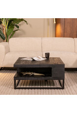 Damn LABEL51 Salontafel Cube - Zwart - Mangohout - 80 cm