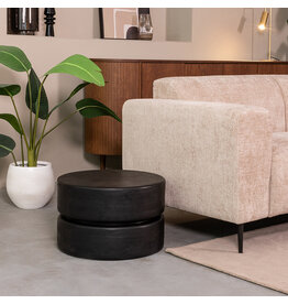 Damn LABEL51 Salontafel Milly - Zwart - Mangohout - 50 cm - Rond