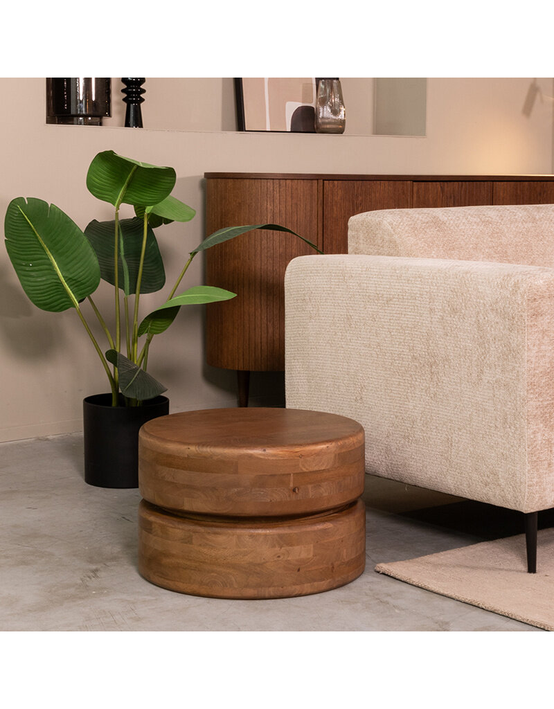 Damn LABEL51 Salontafel Milly - Nature Smooth - Mangohout - 50 cm