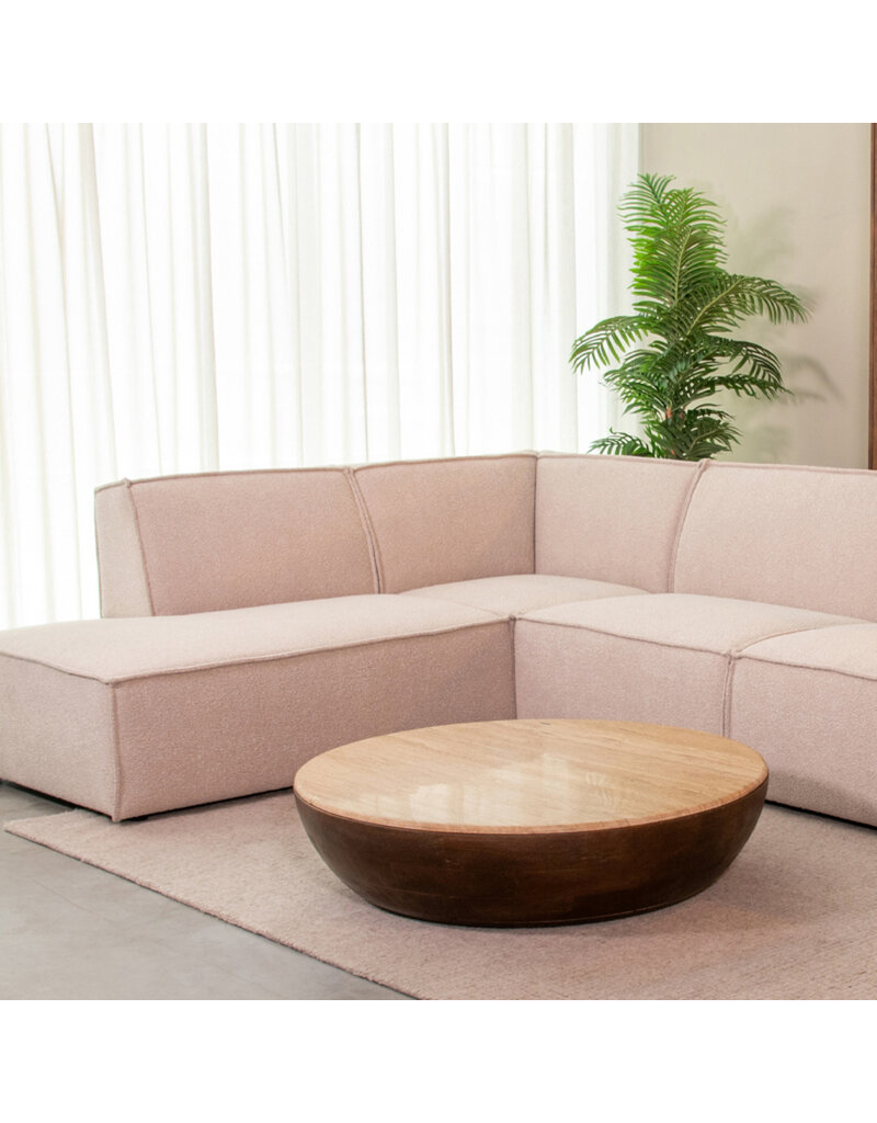 Damn LABEL51 Salontafel Bowl - Espresso - Travertin - 90 cm - Rond