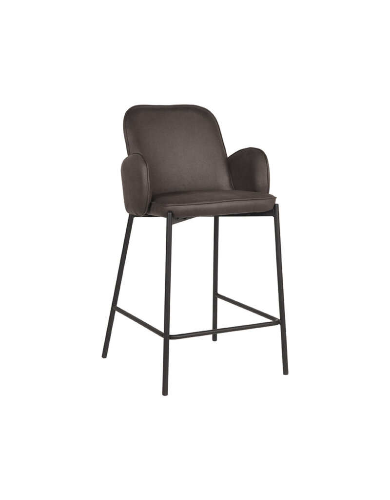 Damn LABEL51 Barkruk Jari - Antraciet - Microvezel - Laag