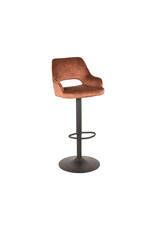 Damn LABEL51 Barkruk Fer - Rust - Velours - Gaslift