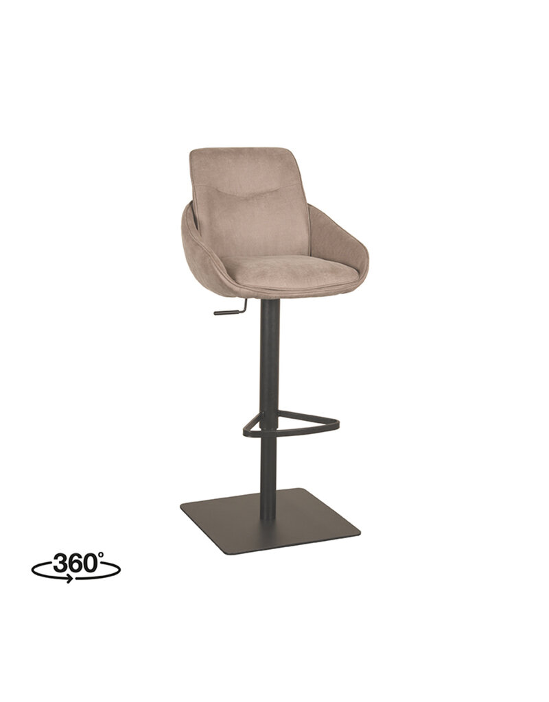 Damn LABEL51 Barkruk Beauty - Taupe - Micro Suede - Gaslift