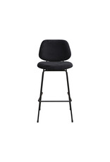 Damn LABEL51 Barkruk Bello - Zwart - Fluweel - Hoog