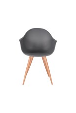 Damn LABEL51 Eetkamerstoel Parma - Antraciet - PP - Naturel Houtlook Frame