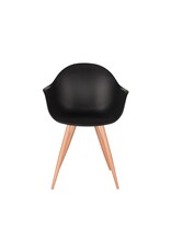 Damn LABEL51 Eetkamerstoel Parma - Zwart - PP - Naturel Houtlook Frame
