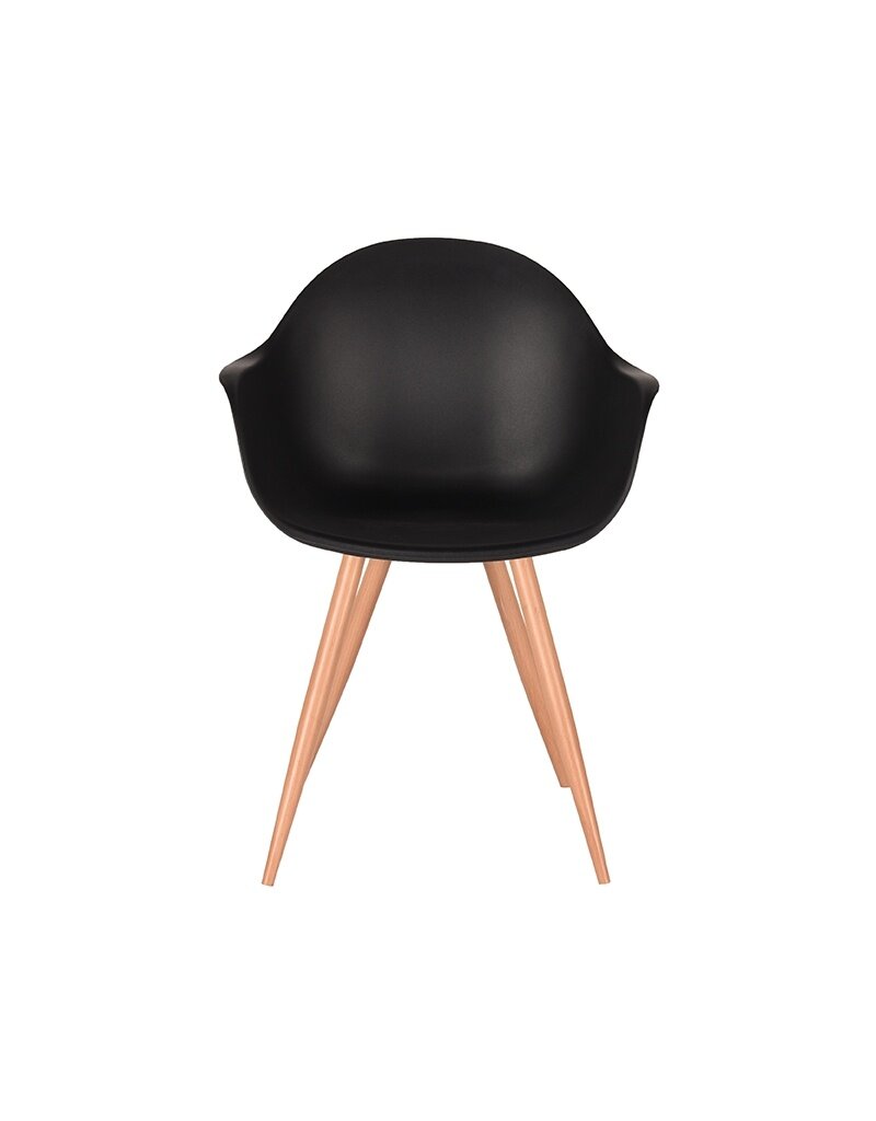 Damn LABEL51 Eetkamerstoel Parma - Zwart - PP - Naturel Houtlook Frame