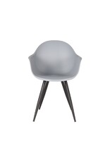Damn LABEL51 Eetkamerstoel Luca - Grijs - PP - Zwart Metalen Frame