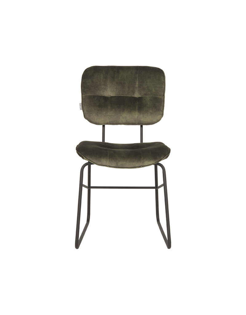 Damn LABEL51 Eetkamerstoel Dez - Hunter - Velours - Zwart Metalen Frame