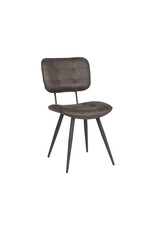 Damn LABEL51 Eetkamerstoel Gus - Antraciet - Microvezel - Zwart Metalen Frame