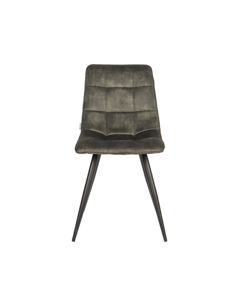 Damn LABEL51 Eetkamerstoel Jelt - Hunter - Velours - Zwart Metalen Frame