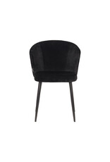 Damn LABEL51 Eetkamerstoel Wave - Zwart - Fluweel - Zwart Metalen Frame