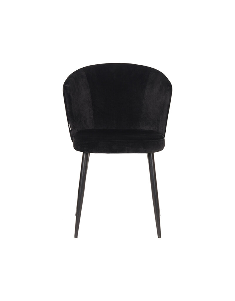 Damn LABEL51 Eetkamerstoel Wave - Zwart - Fluweel - Zwart Metalen Frame