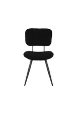 Damn LABEL51 Eetkamerstoel Ted - Zwart - Teddy - Zwart Metalen Frame