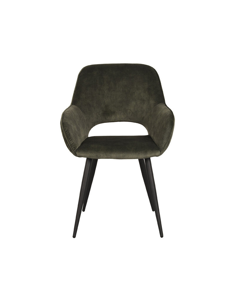 Damn LABEL51 Eetkamerstoel Fer - Hunter - Velours - Zwart Metalen Frame