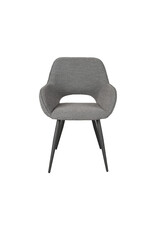 Damn LABEL51 Eetkamerstoel Fer - Grijs - Boucle - Zwart Metalen Frame