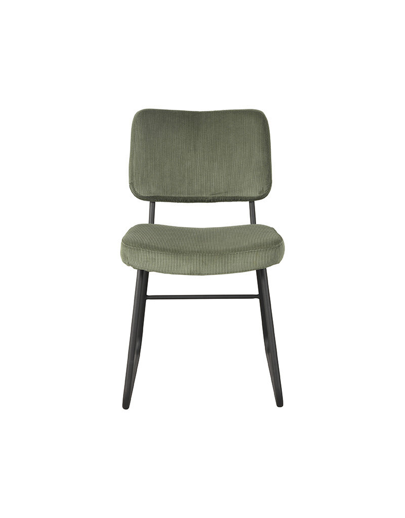 Damn LABEL51 Eetkamerstoel Noah - Forest - Ribcord - Zwart Metalen Frame