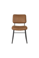 Damn LABEL51 Eetkamerstoel Noah - Cognac - Micro Suede - Zwart Metalen Frame