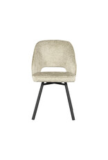 Damn LABEL51 Eetkamerstoel Lewis - Beige - Elegance - Zwart Metalen Frame