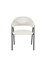 Damn LABEL51 Eetkamerstoel Lowen - Champagne - Boucle - Zwart Metalen Frame