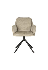 Damn LABEL51 Eetkamerstoel Joy - Beige - Elegance - Zwart Metalen Frame