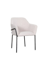 Damn LABEL51 Eetkamerstoel Dexter - Naturel - Boucle - Zwart Metalen Frame