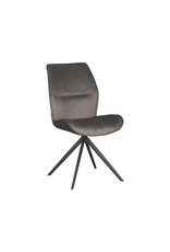 Damn LABEL51 Eetkamerstoel Comfy - Antraciet - Cosmo - Zwart Metalen Frame