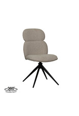 Damn LABEL51 Eetkamerstoel Finn - Naturel - Royal Boucle - Zwart Metalen Frame