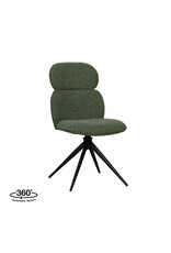 Damn LABEL51 Eetkamerstoel Finn - Forest - Royal Boucle - Zwart Metalen Frame