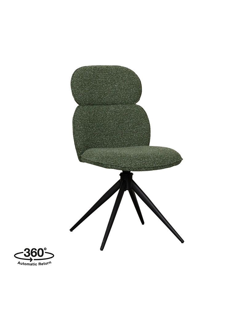 Damn LABEL51 Eetkamerstoel Finn - Forest - Royal Boucle - Zwart Metalen Frame