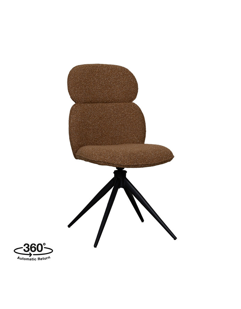 Damn LABEL51 Eetkamerstoel Finn - Coral - Royal Boucle - Zwart Metalen Frame