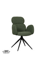 Damn LABEL51 Eetkamerstoel Vidar - Forest - Royal Boucle - Zwart Metalen Frame