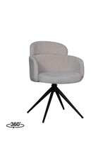 Damn LABEL51 Eetkamerstoel Levi - Naturel - Elite - Zwart Metalen Frame