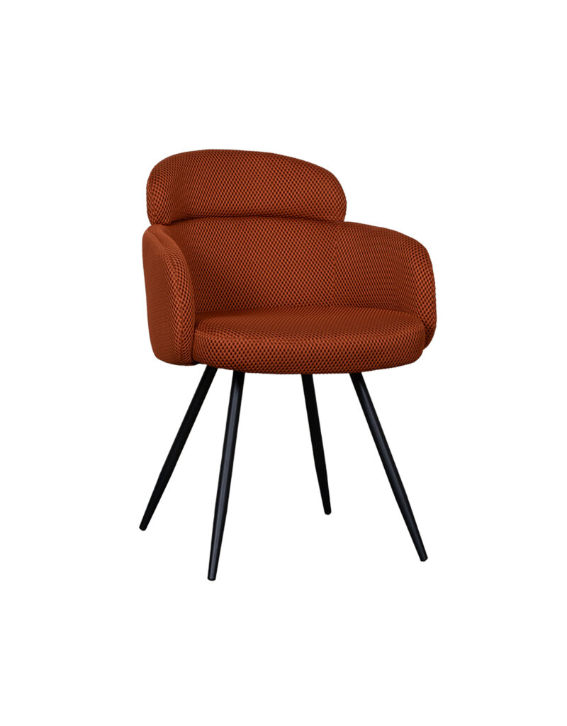 Damn LABEL51 Eetkamerstoel Dinner - Rust - Breathe - Zwart Metalen Frame