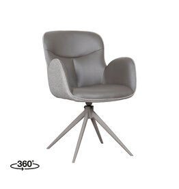 Damn LABEL51 Eetkamerstoel Lasse - Forest - Microvezel - Taupe Metalen Frame