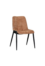 Damn LABEL51 Eetkamerstoel Noor - Cognac - Elite - Zwart Metalen Frame