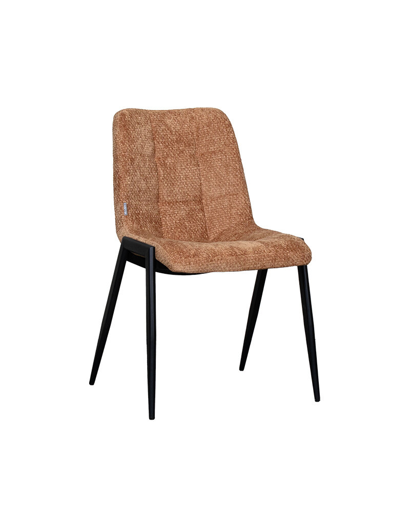Damn LABEL51 Eetkamerstoel Noor - Cognac - Elite - Zwart Metalen Frame