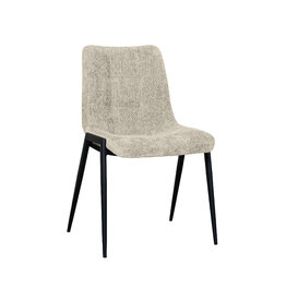Damn LABEL51 Eetkamerstoel Noor - Naturel - Elite - Zwart Metalen Frame